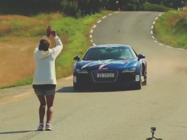 Сумасшедший трюк с Audi R8